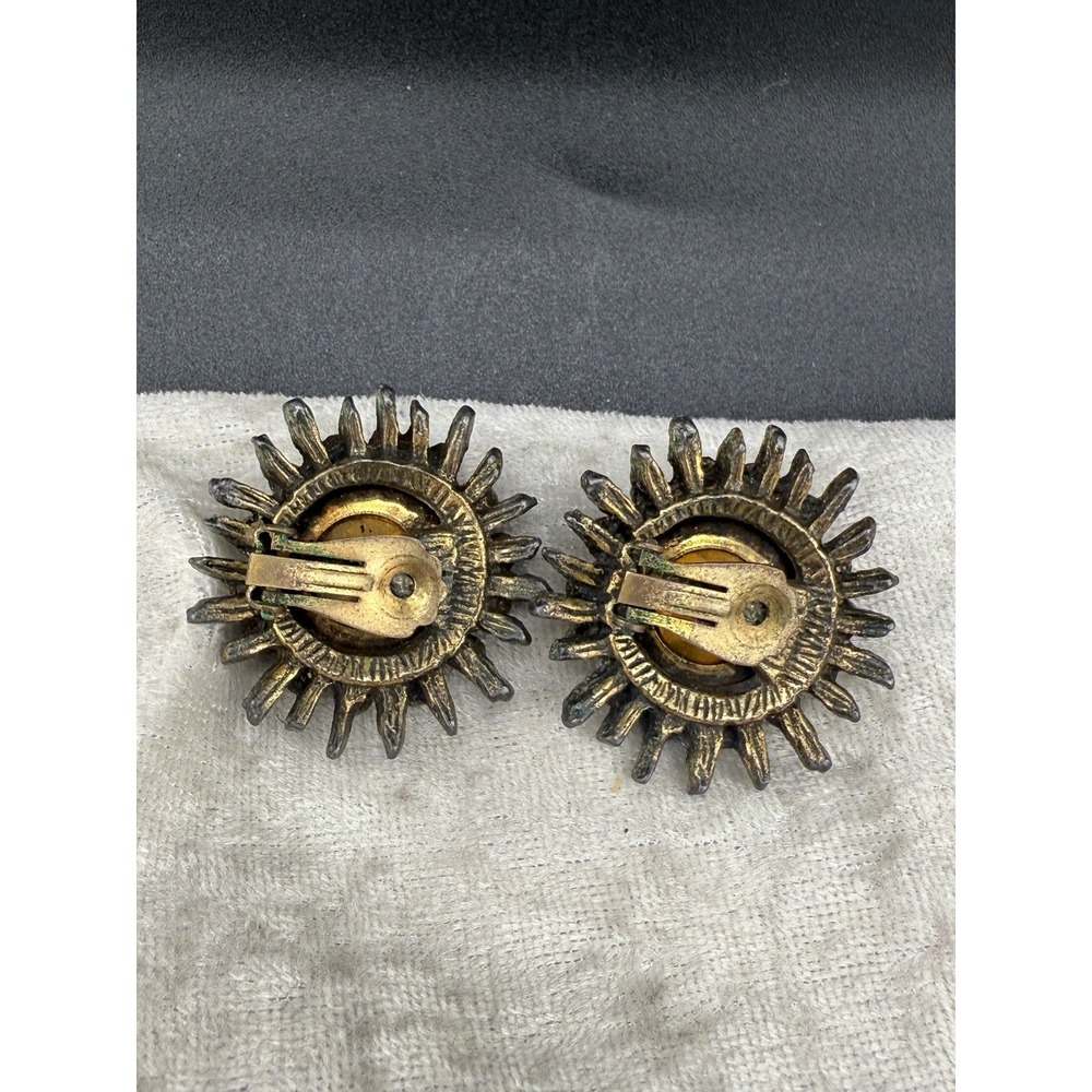 Vintage‎ Rhinestone Clip On Earrings READ - Picture 4 of 6